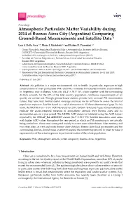 Argentina) Comparing Ground-Based Measurements and Satellite Data †