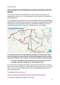 Dear Ms Roche Initial Proposals for New Parliamentary Constituency