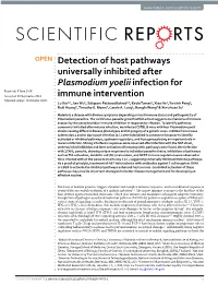 Detection of Host Pathways Universally Inhibited After Plasmodium Yoelii