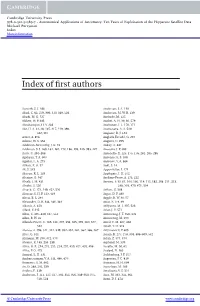 Index of First Authors