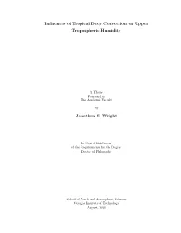 Influences of Tropical Deep Convection on Upper Tropospheric