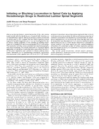 Initiating Or Blocking Locomotion in Spinal Cats by Applying Noradrenergic Drugs to Restricted Lumbar Spinal Segments