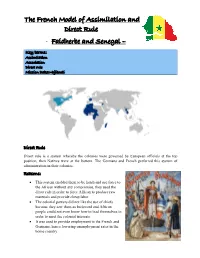 The French Model of Assimilation and Direct Rule - Faidherbe and Senegal –