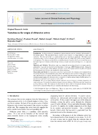 Variation in the Origin of Obturator Artery