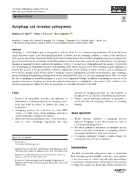 Autophagy and Microbial Pathogenesis