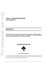 For Personal Use Only Use Personal for This Is an Important Document That Should Be Read in Its Entirety