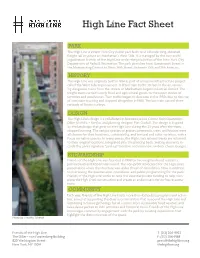 High Line Fact Sheet