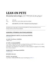LEAN on PETE Directed by Andrew Haigh | 2017 TIFF/Telluride Wrap Report