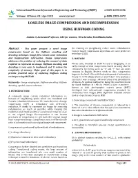 Lossless Image Compression and Decompression Using Huffman Coding