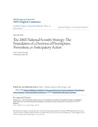 The 2002 National Security Strategy: the Foundation Of