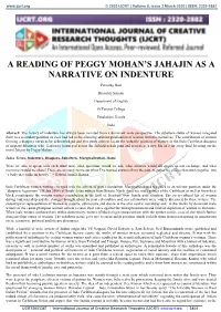 A Reading of Peggy Mohan's Jahajin As a Narrative On