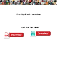 Euro Sign Excel Spreadsheet