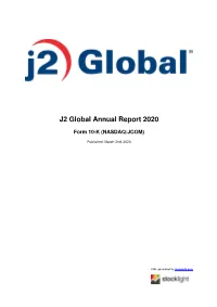 J2 Global Annual Report 2020