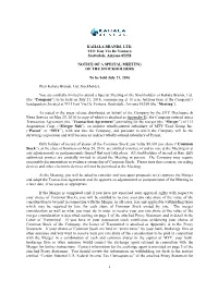Notice to Shareholders and Proxy Statement