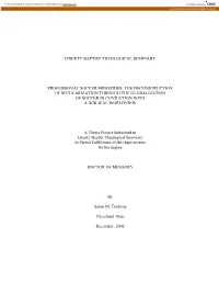 Professional Soccer Ministries: the Deconstruction of Secularization Through the Globalization of Soccer in Conjuction with a Biblical Worldview