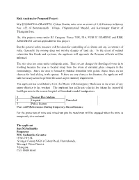 Risk Analysis for Proposed Project: M/S.SUSHMITHA GRANITES
