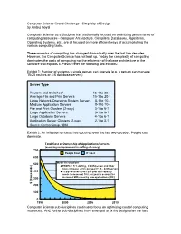 Simplicity of Design by Ambuj Goyal Computer Science As a Discipline