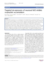 Targeted De-Repression of Neuronal Nrf2 Inhibits Α-Synuclein Accumulation Paul S