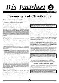 Taxonomy and Classification