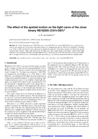 The Effect of the Apsidal Motion on the Light Curve of the Close Binary HD 93205 (O3V+O8V)?