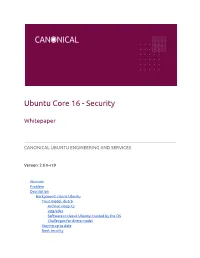 Ubuntu Core 16 - Security