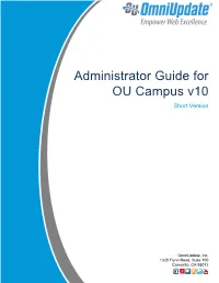 Administrator Guide for OU Campus V10 Short Version