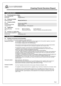 Clearing Permit Decision Report