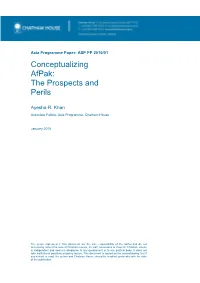 Conceptualizing Afpak: the Prospects and Perils