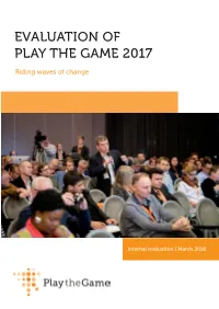 Evaluation of Play the Game 2017