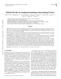OGLE2-TR-L9: an Extrasolar Planet Transiting a Fast-Rotating F3 Star