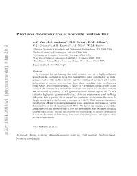 Precision Determination of Absolute Neutron Flux