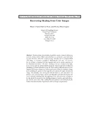 Recovering Shading from Color Images
