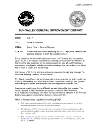 Review and Discussion Regarding the 2017 Legislative Session with Possible Direction to Staff. (For Possible Action)