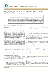 Structural Analysis of Lattice Steel Transmission Towers: a Review
