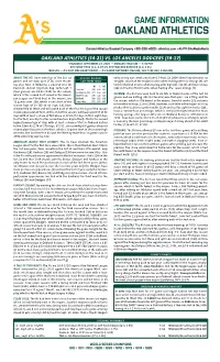 09-24-2020 A's Game Notes