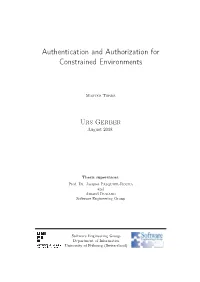 Authentication and Authorization for Constrained Environments