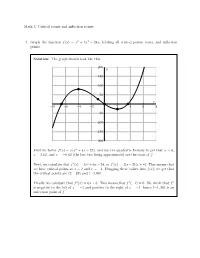Critical Points and Inflection Points 1. Graph the Function F(X) = X 3 +