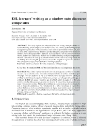 ESL Learners' Writing As a Window Onto Discourse Competence