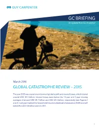 Global Catastrophe Review – 2015