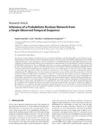 Inference of a Probabilistic Boolean Network from a Single Observed Temporal Sequence