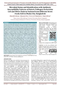 Microbial Status and Identification with Antibiotic Susceptibility Patterns Of