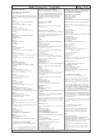 Radio 3 Listings for 3 – 9 April 2021 Page 1 of 11