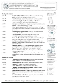 Schedule of Events
