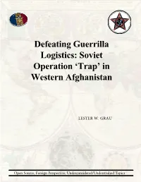 Soviet Operation 'Trap' in Western Afghanistan