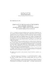 Spirituality in the Dialogue of the Faithful with Atheists, Agnostics, and Religiously Ambivalent in the Context of “Courtyard of the Gentiles”