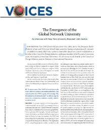 The Emergence of the Global Network University an Interview with New York University President John Sexton