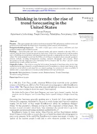 Thinking in Trends: the Rise of Trend Forecasting in the United States