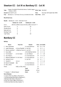 1St XI Bardsey CC - 1St XI