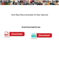 Amd New Recommended Or New Optional Ertos