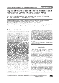 Impact of Weather Conditions on Incidence and Mortality of COVID-19 Pandemic in Africa